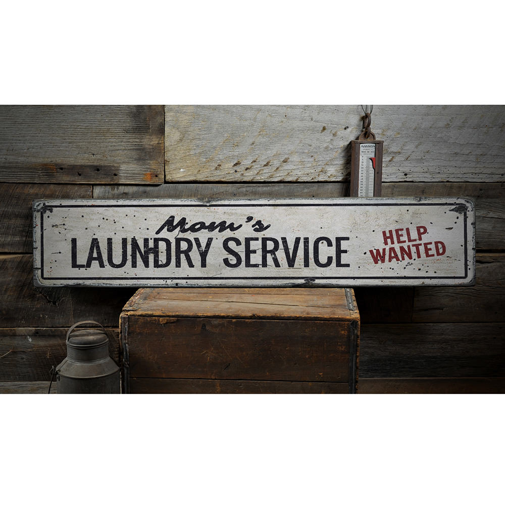 Moms Laundry Service Vintage Wood Sign