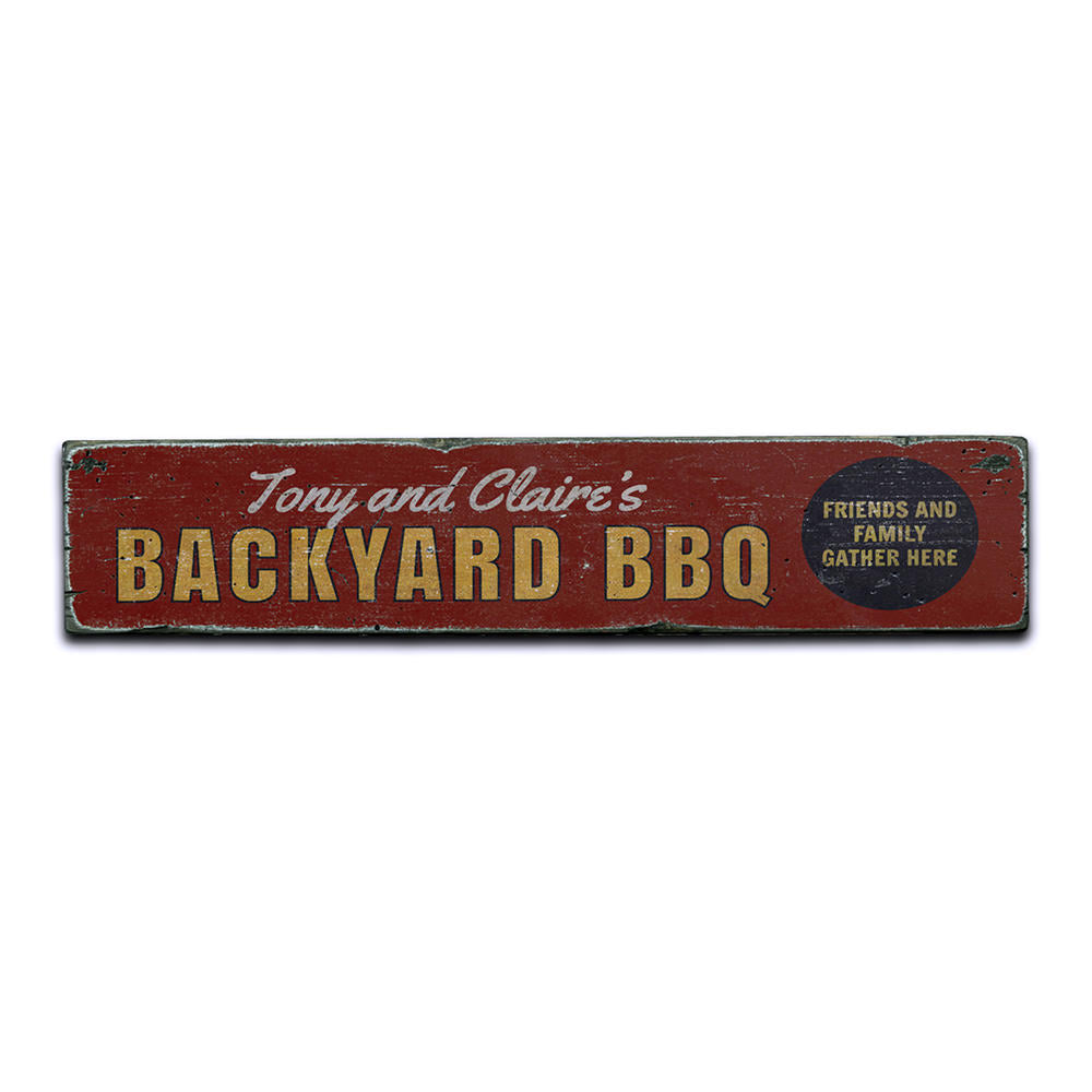Backyard BBQ Vintage Wood Sign