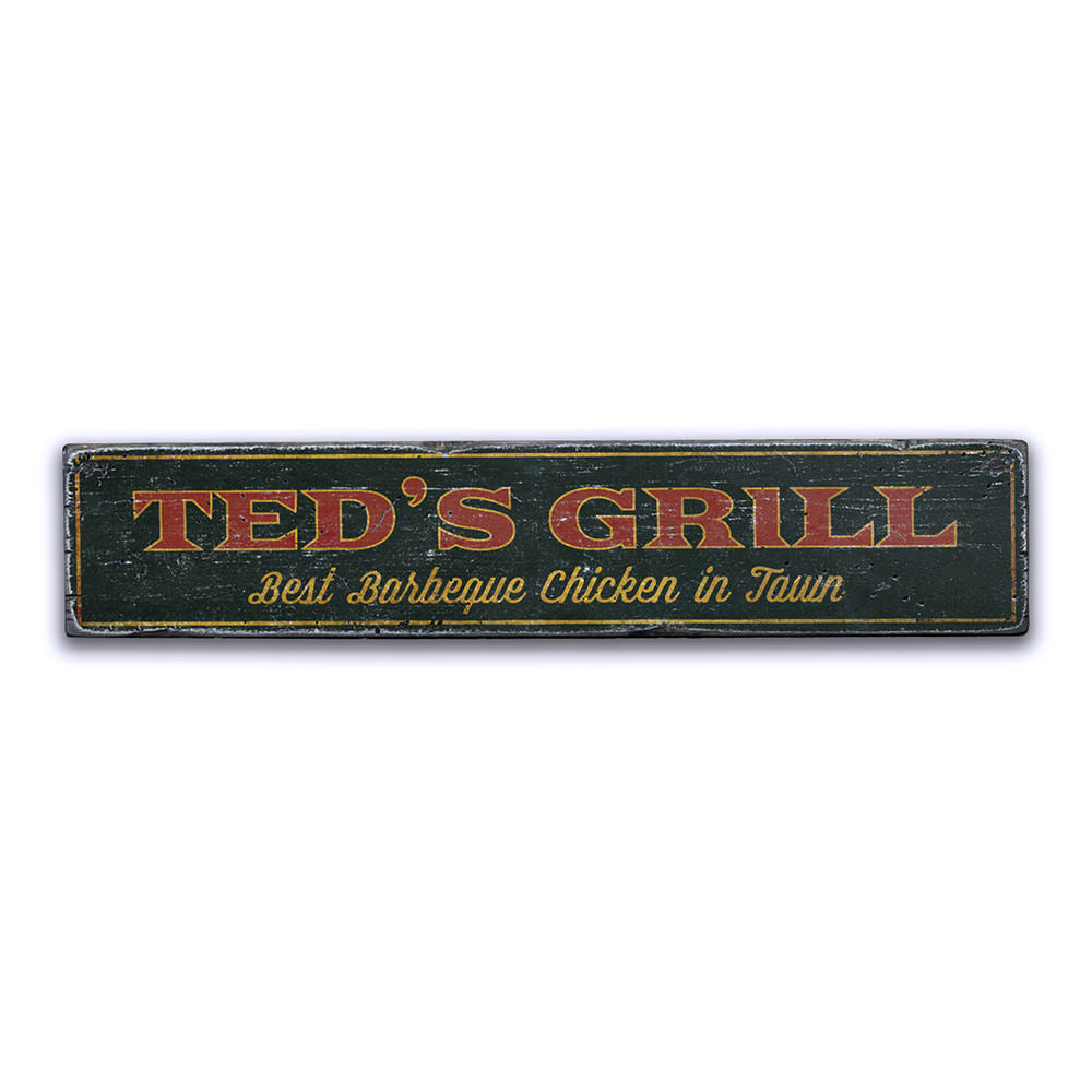 Grill Vintage Wood Sign