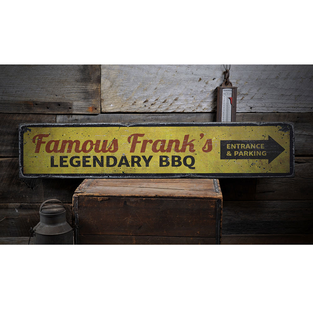Famous BBQ Vintage Wood Sign