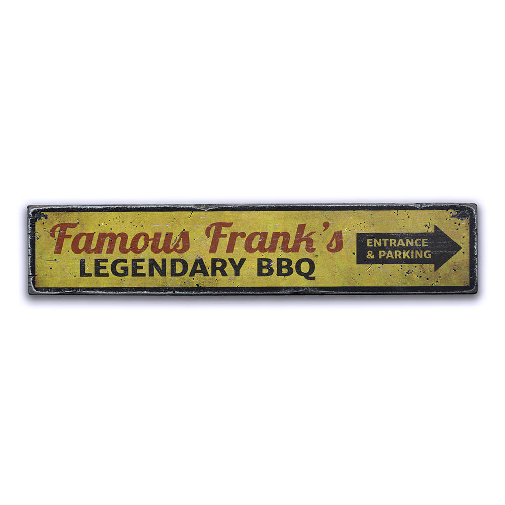Famous BBQ Vintage Wood Sign