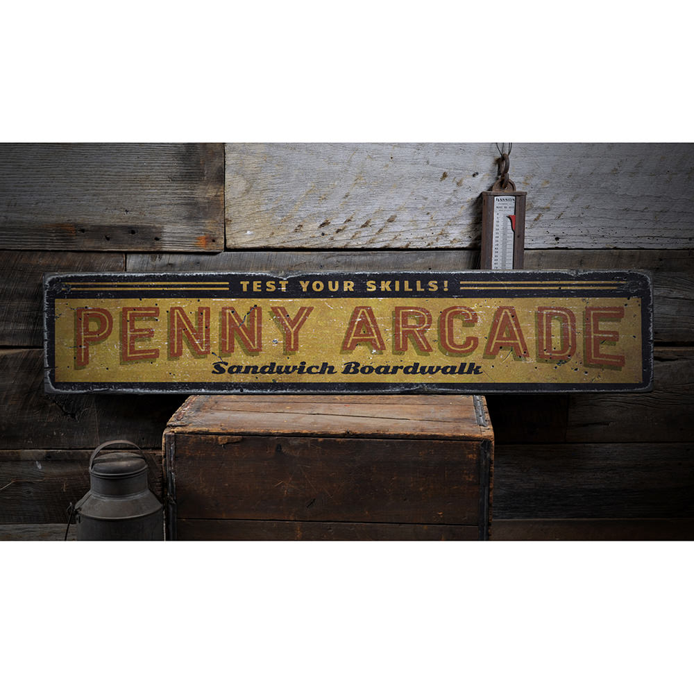 Penny Arcade Vintage Wood Sign