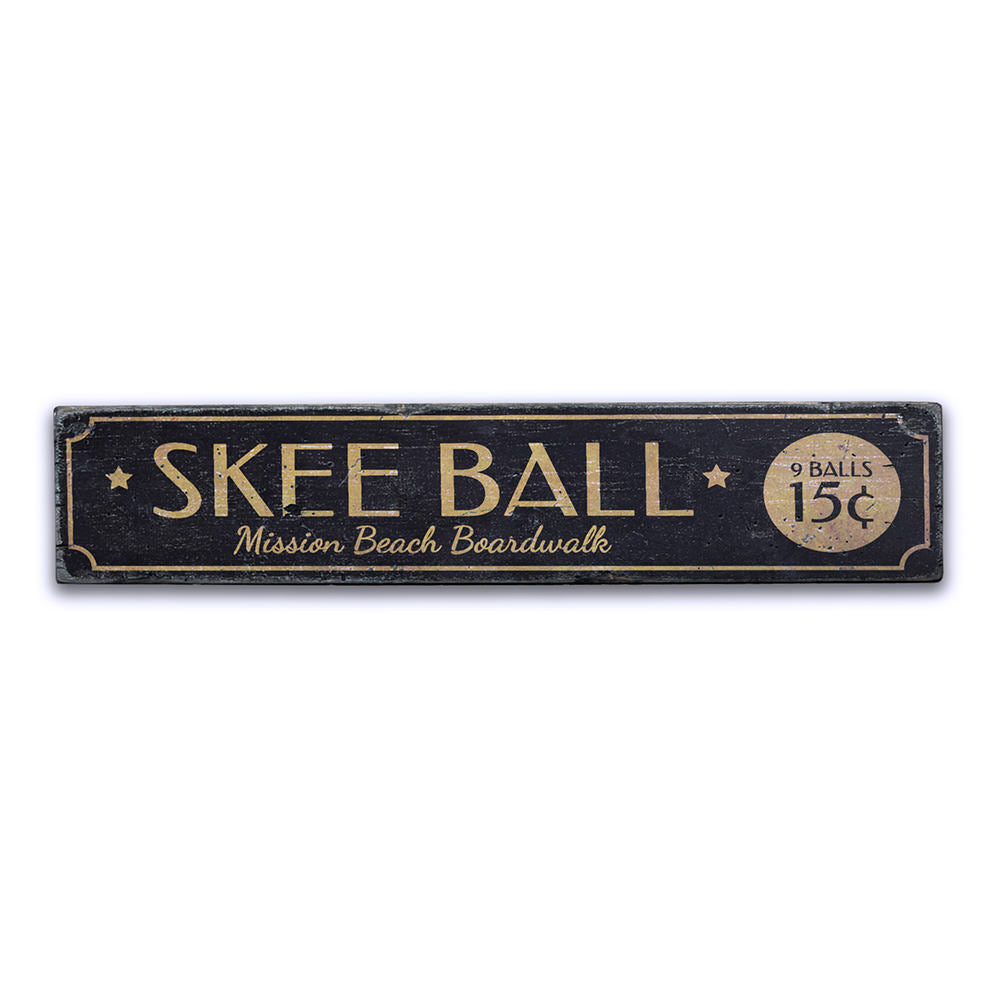 Skee Ball Vintage Wood Sign