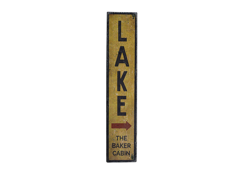 Lake Vertical Rustic Wood Sign