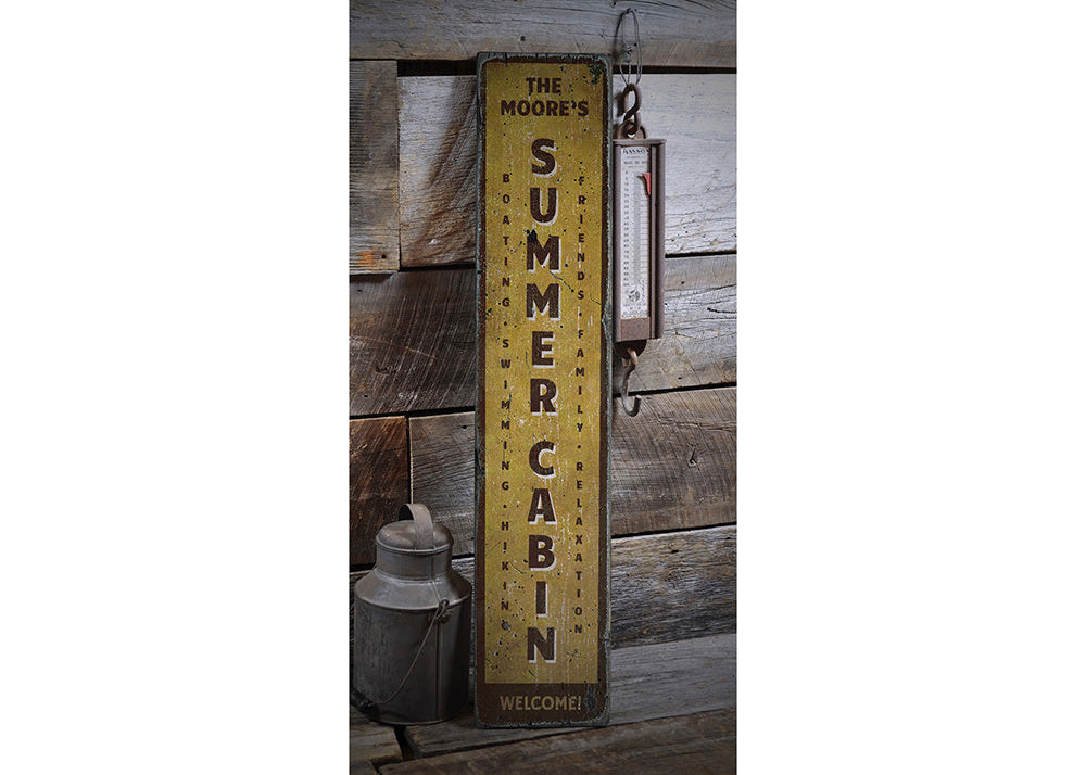 Summer Cabin Rustic Wood Sign