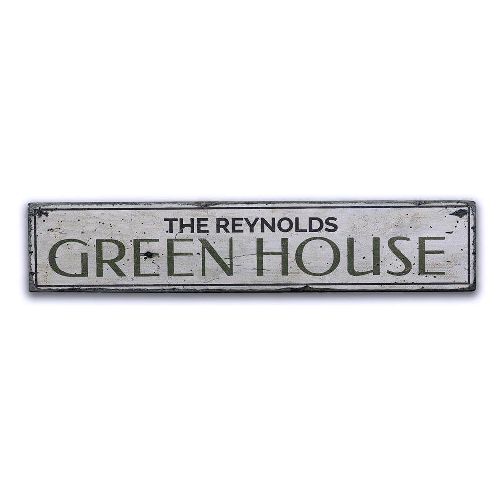 Green House Vintage Wood Sign