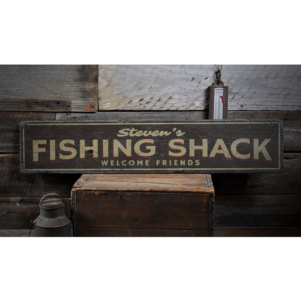 Fishing Shack Vintage Wood Sign