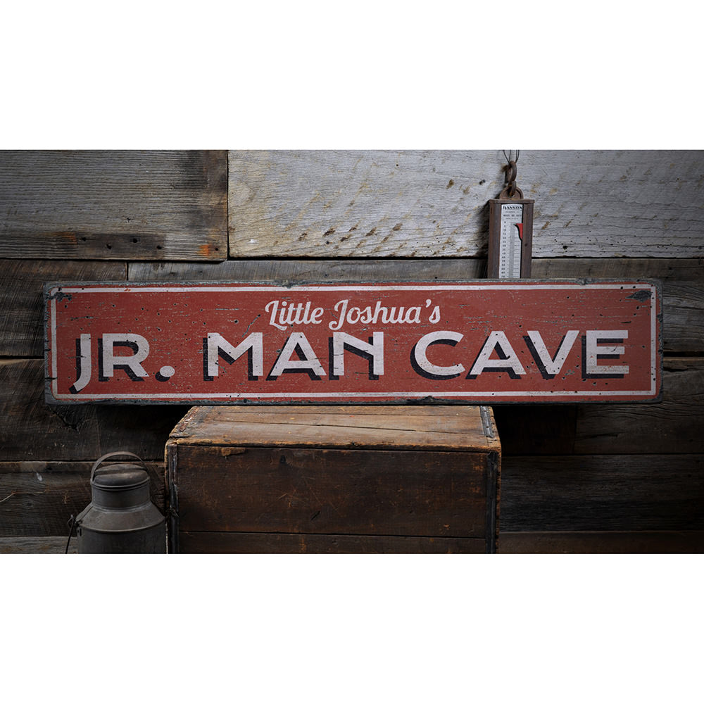 Jr Man Cave Vintage Wood Sign