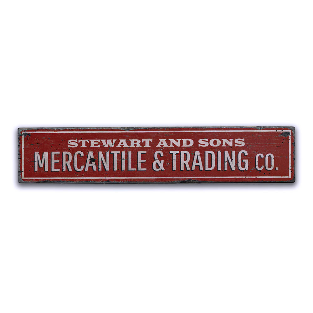 Mercantile & Trading Company Vintage Wood Sign