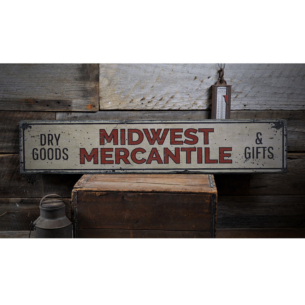 Midwest Mercantile Vintage Wood Sign