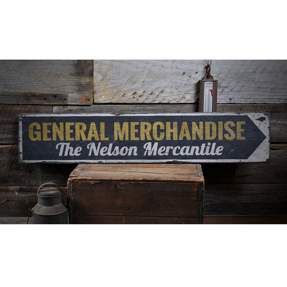 General Merchandise Vintage Wood Sign