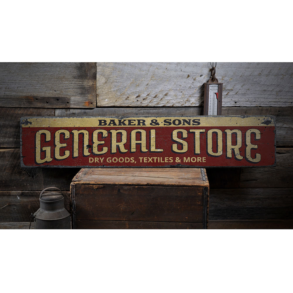 Family General Store Vintage Wood Sign