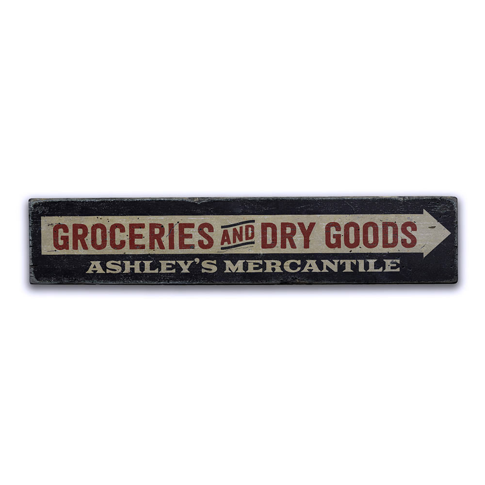 Groceries and Dry Goods Vintage Wood Sign