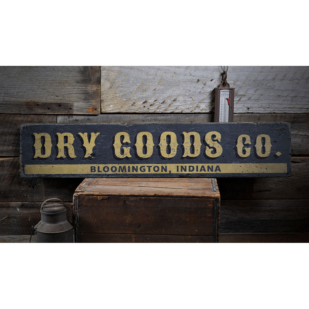 Dry Goods Company Vintage Wood Sign