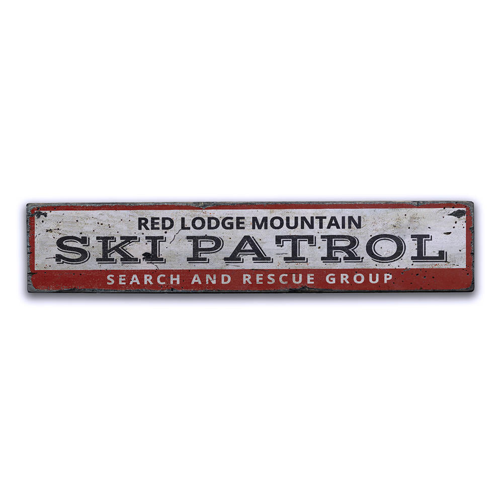 Ski Patrol Mountain Vintage Wood Sign