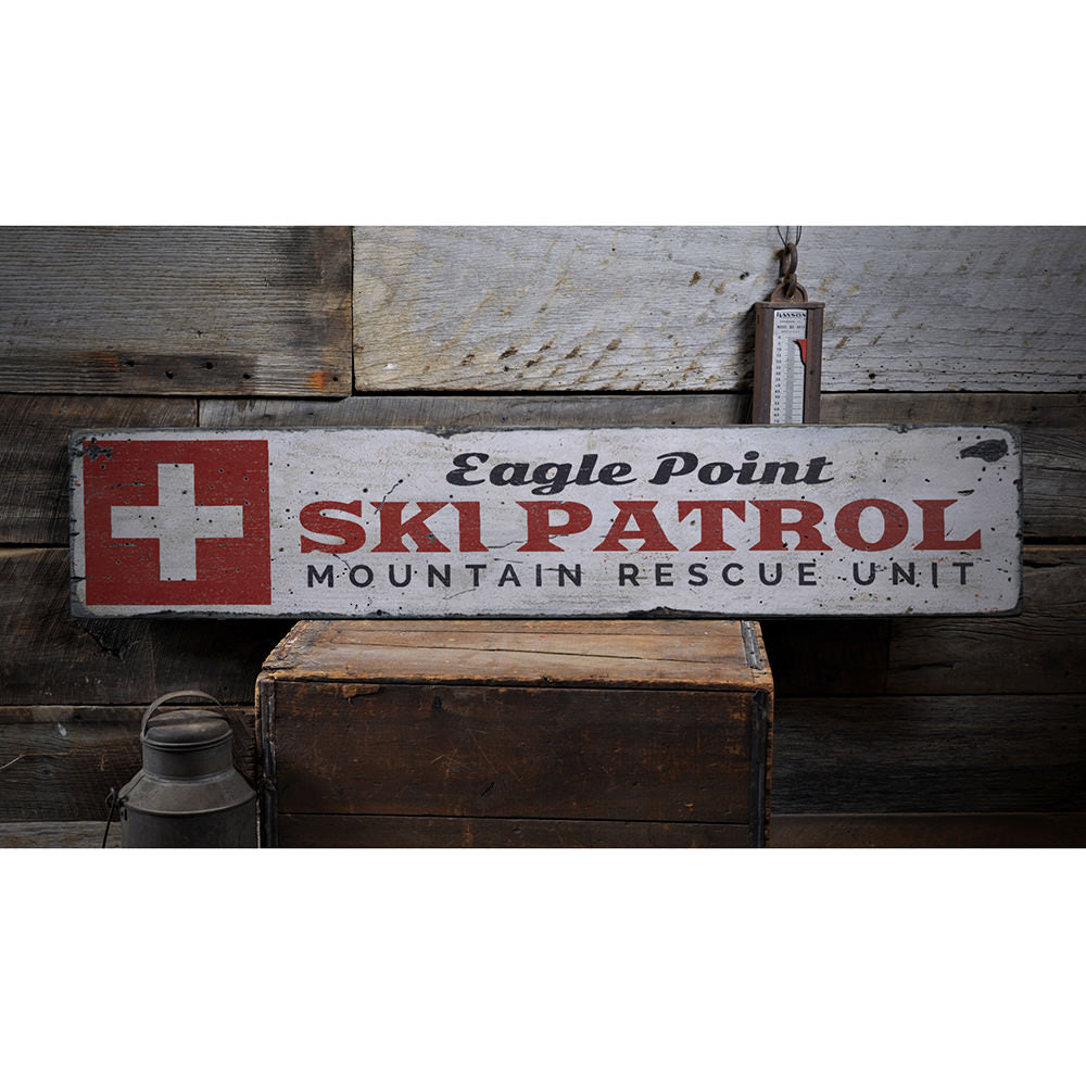 Ski Patrol Rescue Unit Vintage Wood Sign