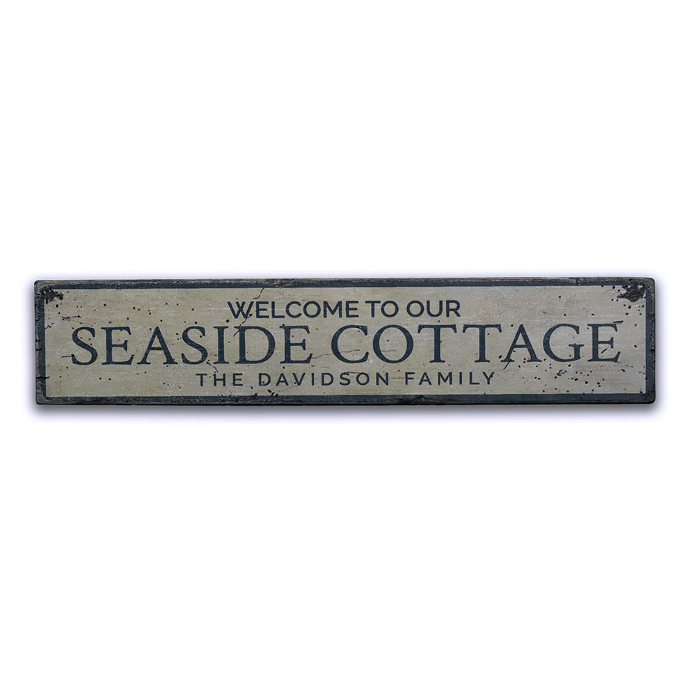 Seaside Cottage Welcome Vintage Wood Sign