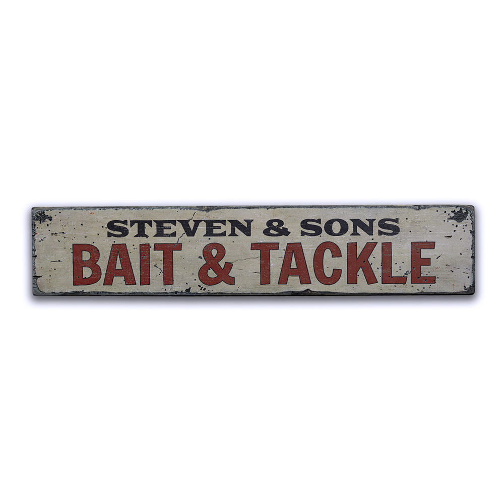 Bait & Tackle Vintage Wood Sign