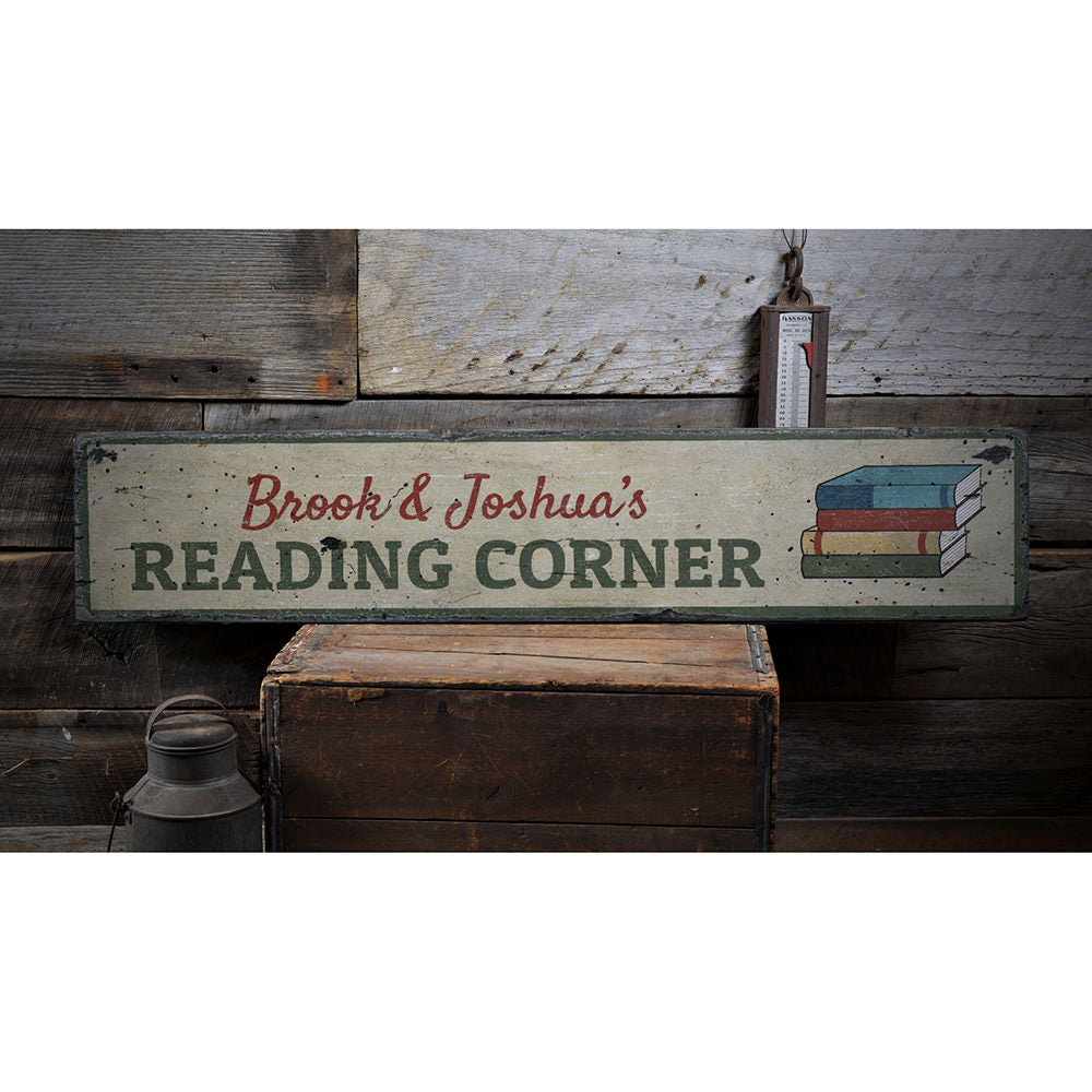 Reading Corner Vintage Wood Sign