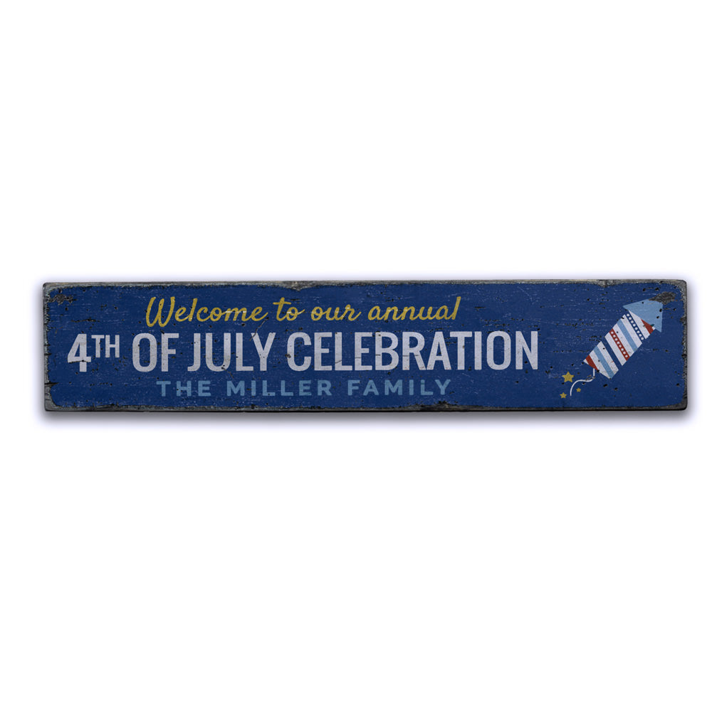 Annual 4th of July Welcome Vintage Wood Sign