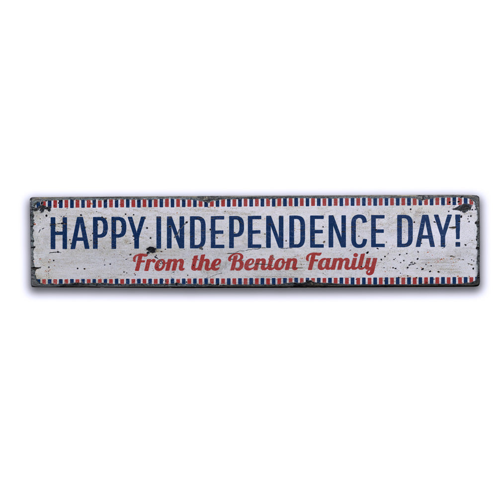 Happy Independence Day Holiday Vintage Wood Sign