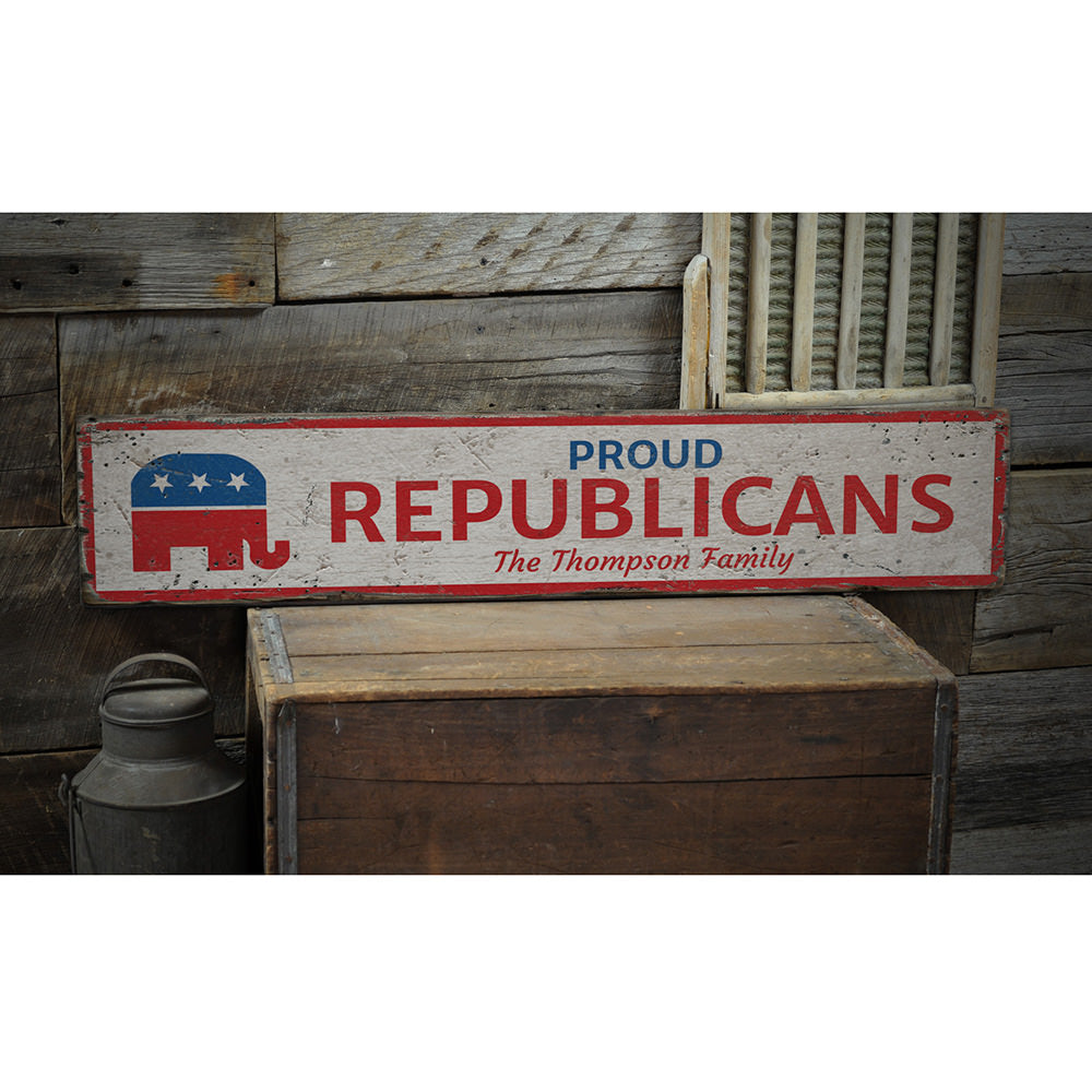 Proud Republican Vintage Wood Sign
