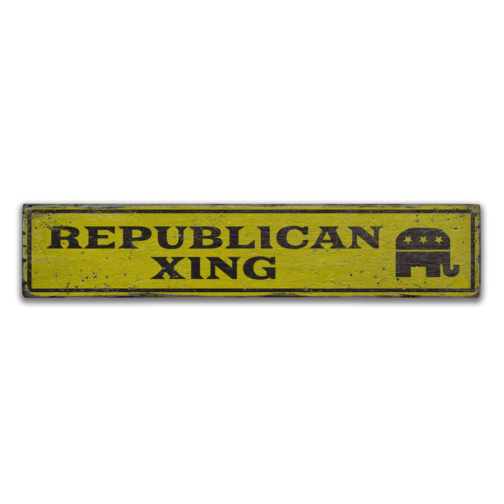 Republican Crossing Vintage Wood Sign
