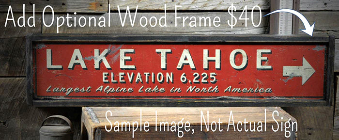 Tahoe Lodge Rustic Wood Sign