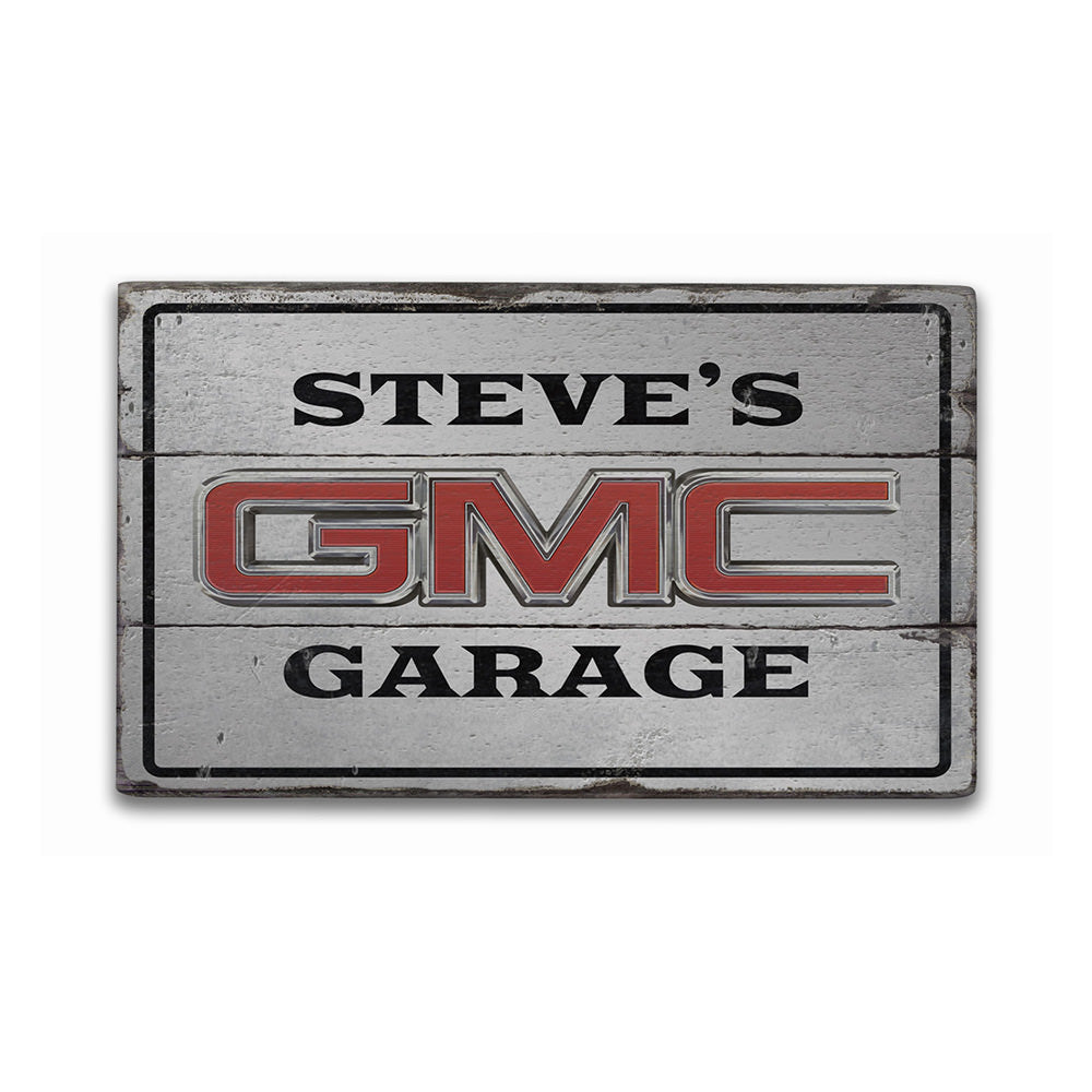 Personalized GMC Rustic Wood Sign