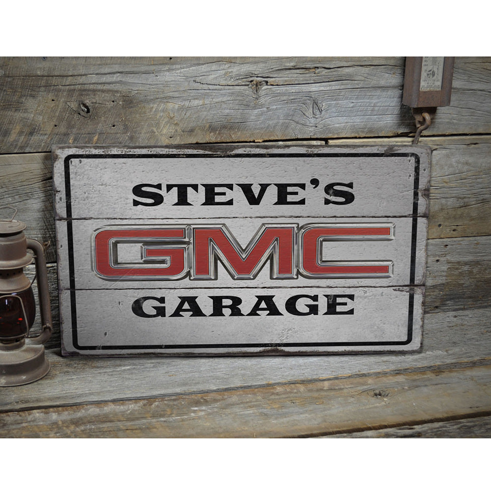 Personalized GMC Rustic Wood Sign