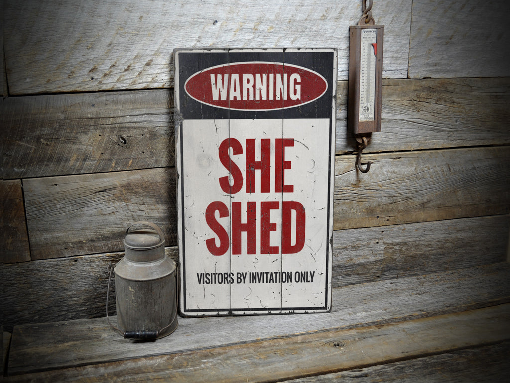 She Shed Rustic Wood Sign