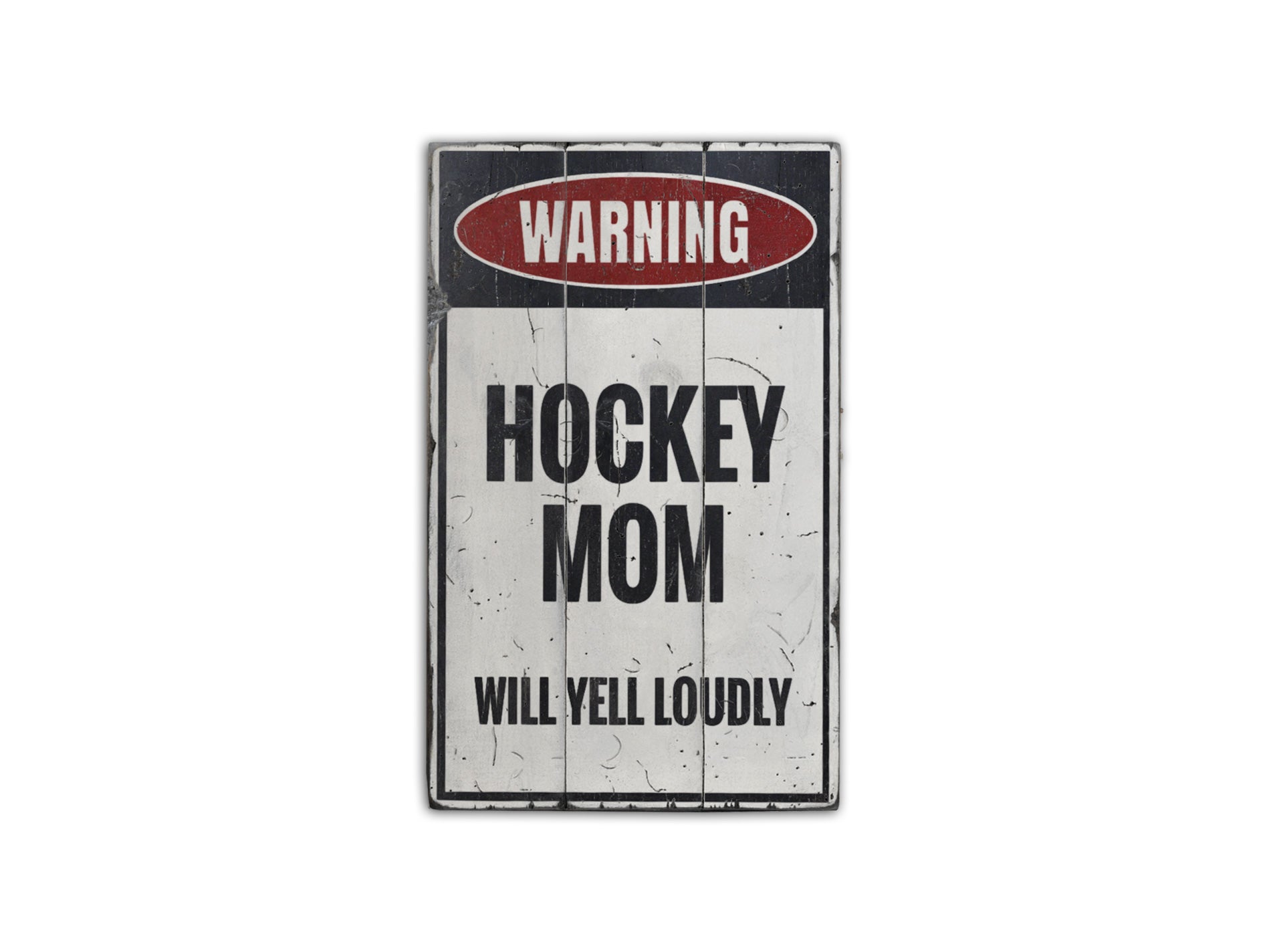 Hockey Mom Rustic Wood Sign