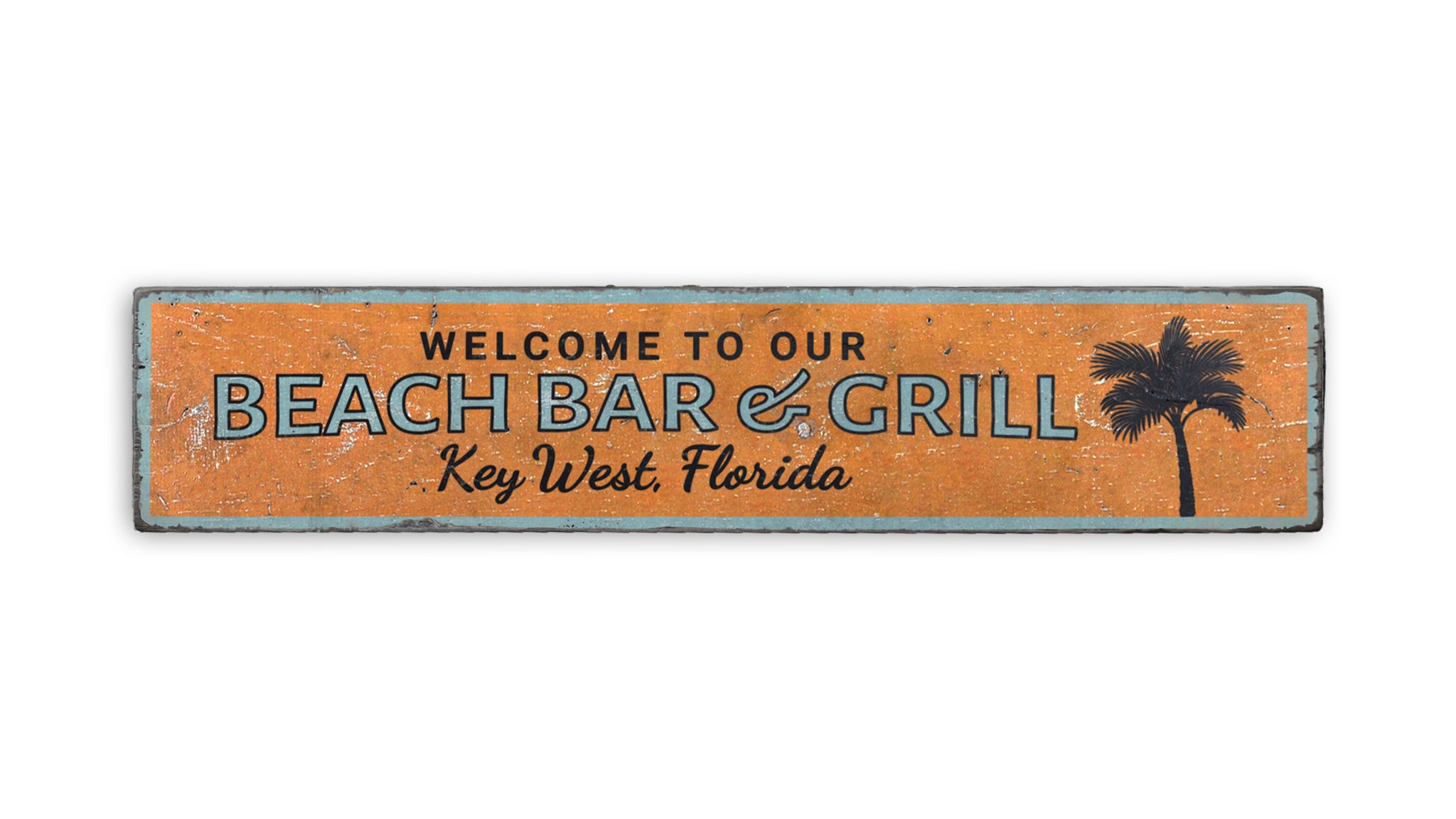 Beach Bar And Grill Welcome Rustic Wood Sign