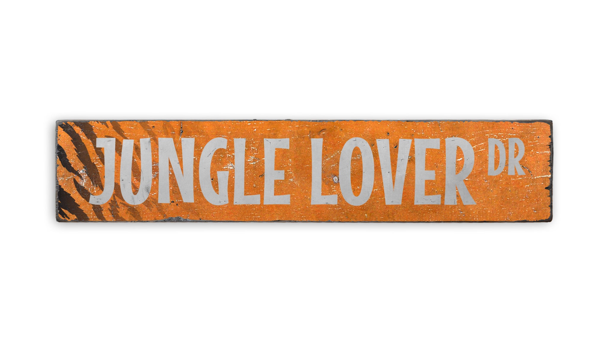 Jungle Lover Street Rustic Wood Sign
