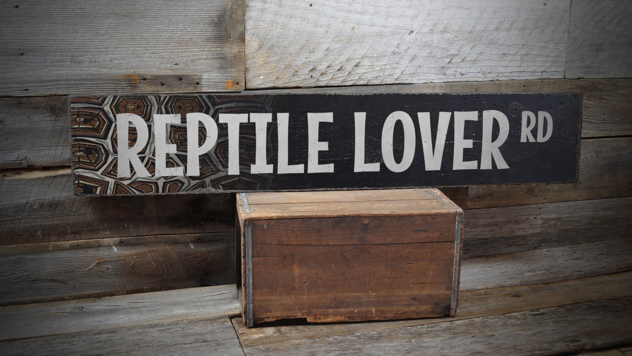 Reptile Lover Street Rustic Wood Sign