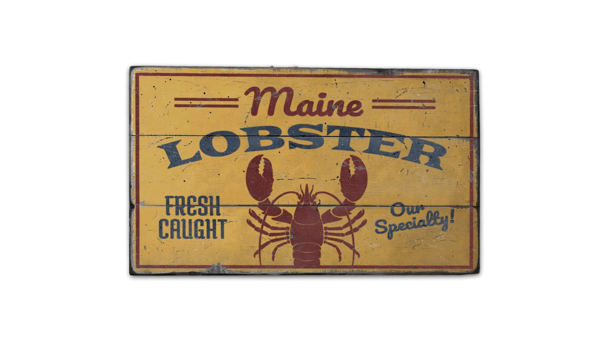 Maine Lobster Rustic Wood Sign