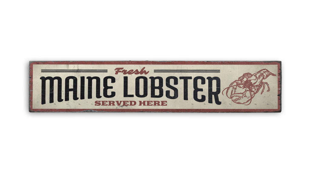 Maine Lobster Seafood Shack Rustic Wood Sign