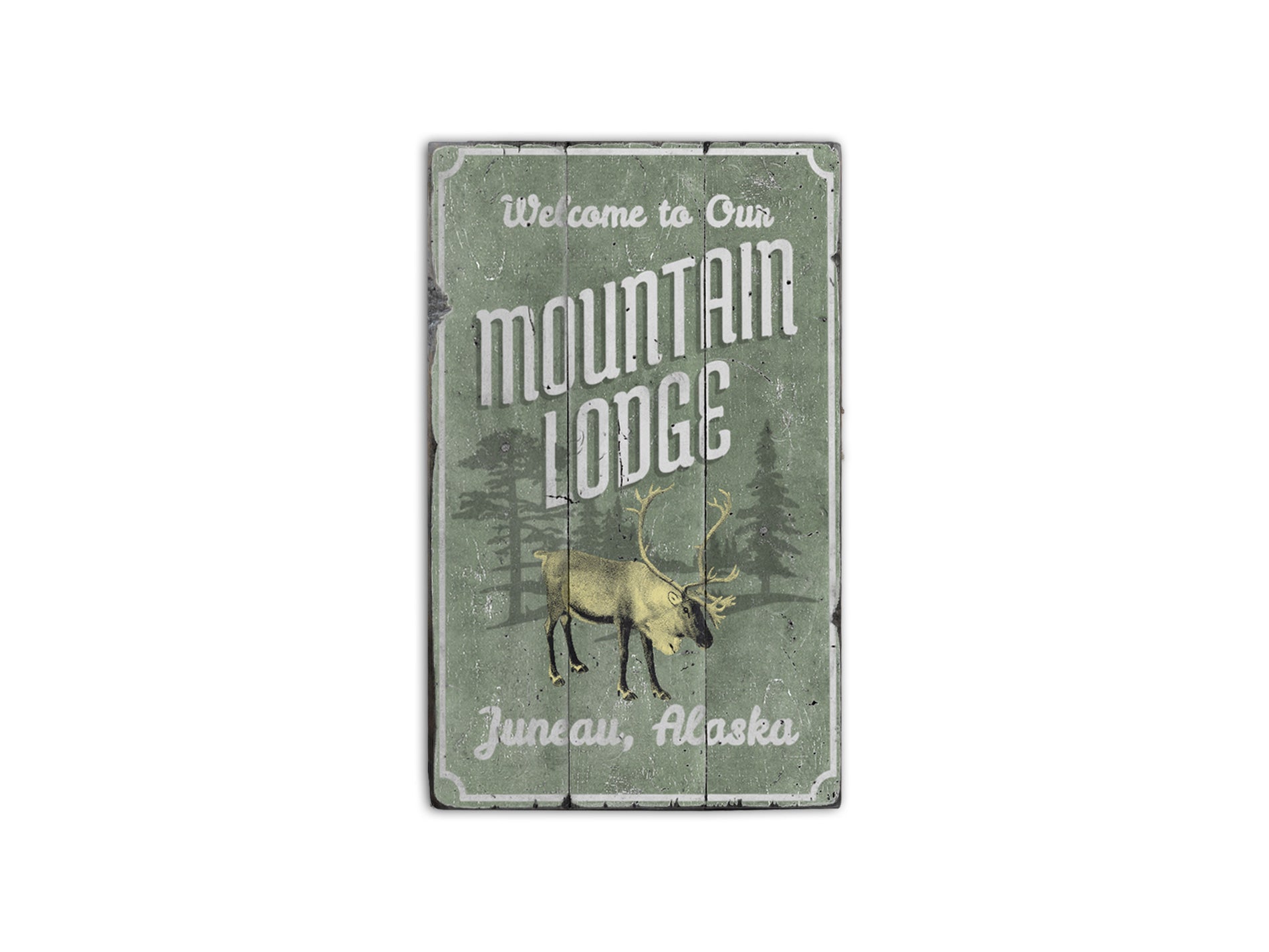 Mountain Lodge Welcome Rustic Wood Sign