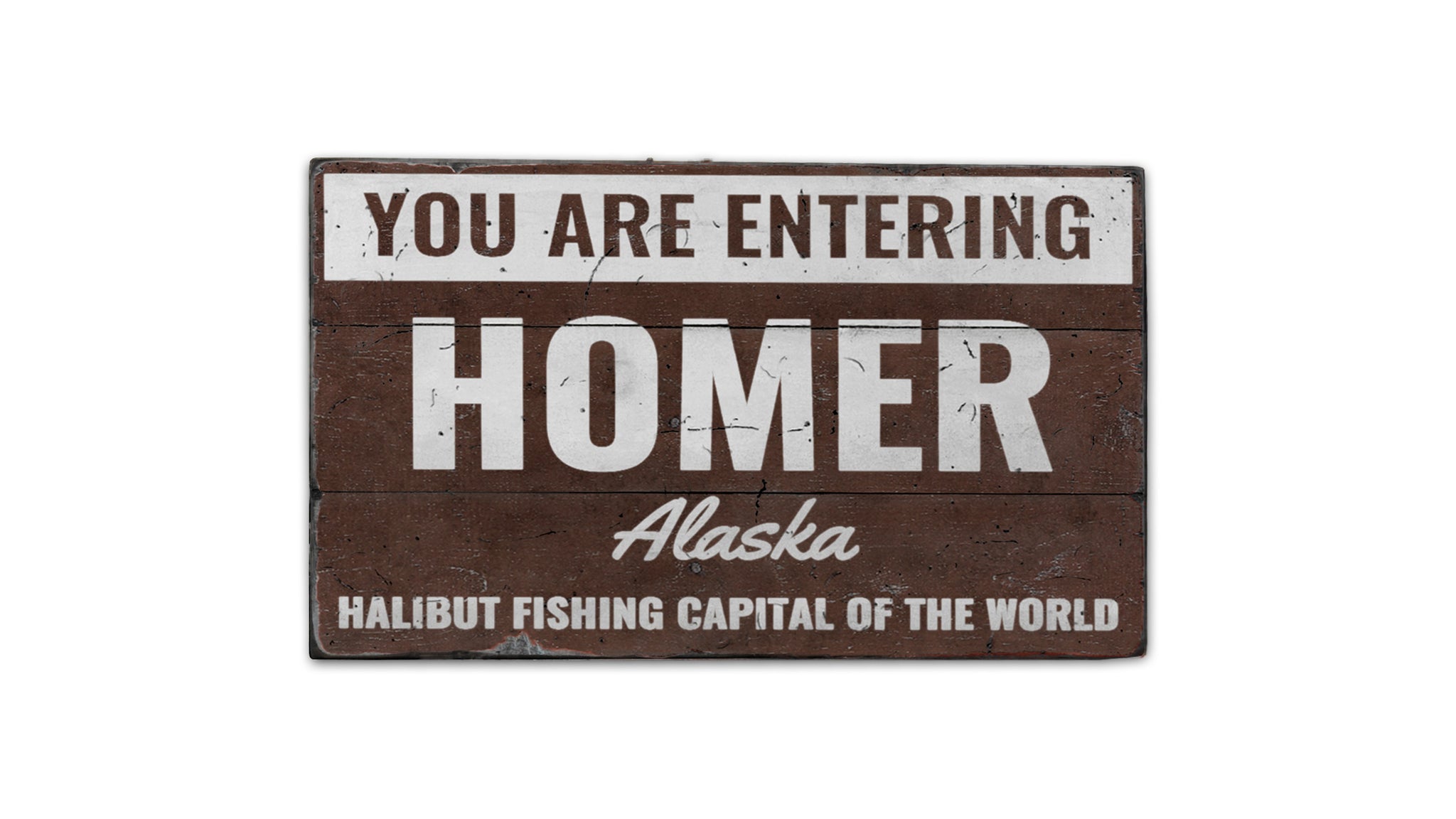 Homer Alaska Rustic Wood Sign