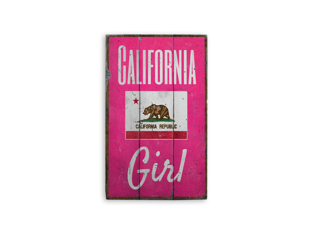California Girl Rustic Wood Sign