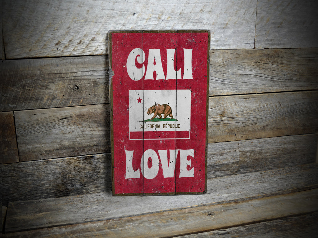 Cali Love Rustic Wood Sign