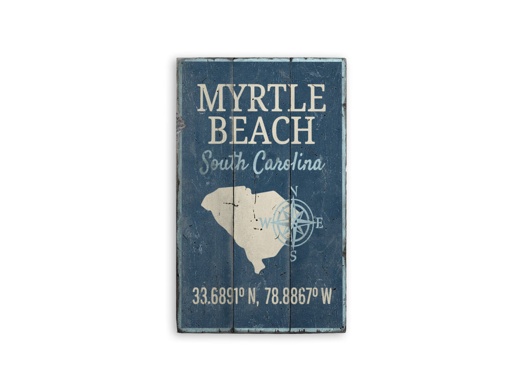 Myrtle Beach Rustic Wood Sign