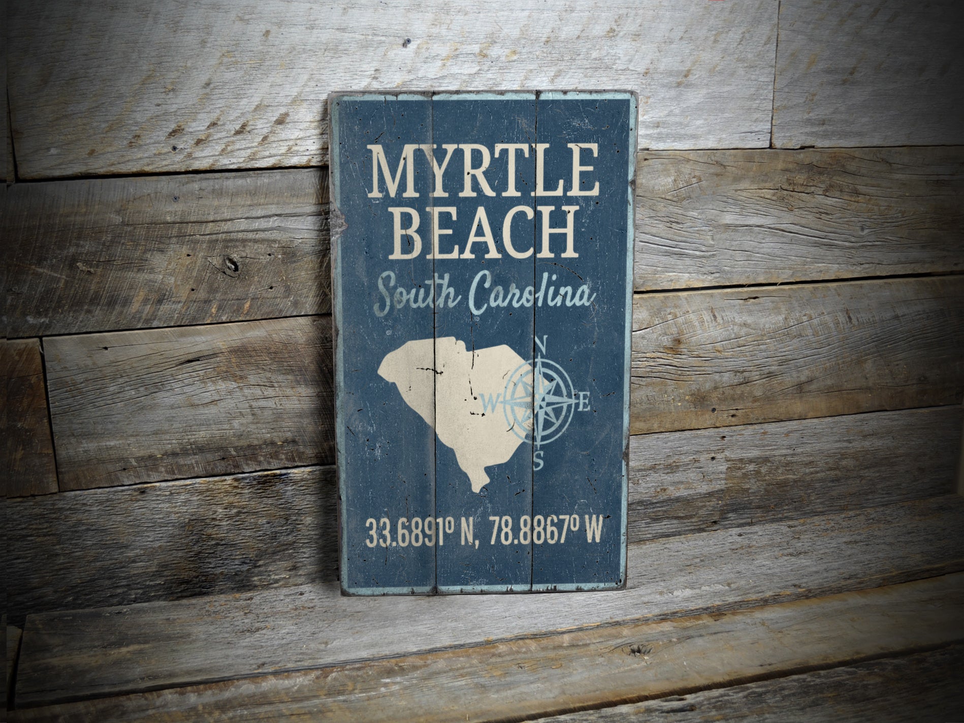 Myrtle Beach Rustic Wood Sign