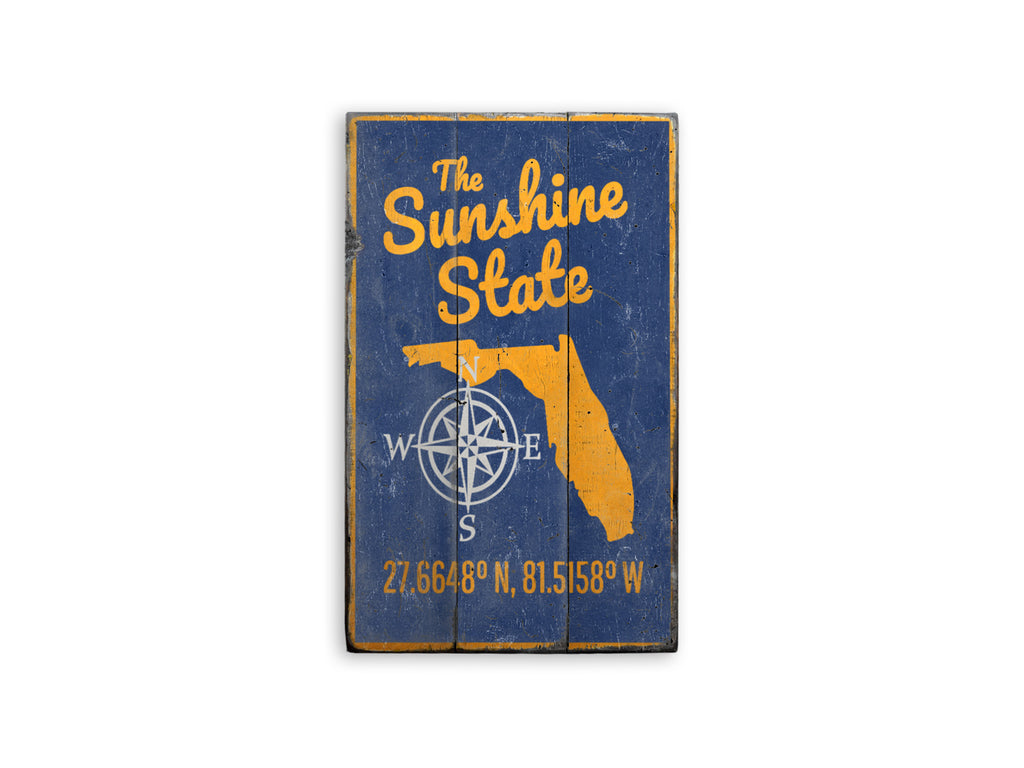 Sunshine State Rustic Wood Sign