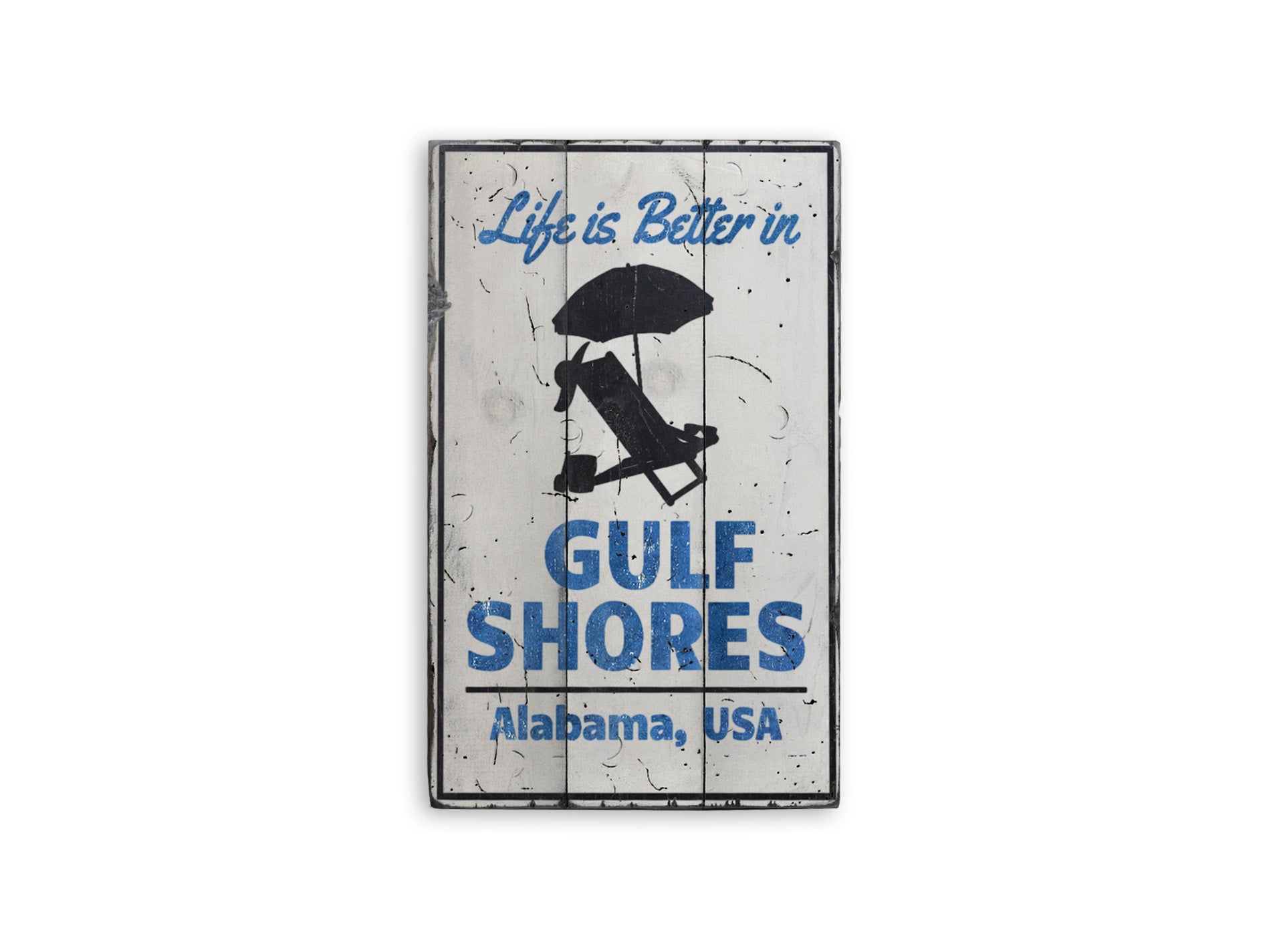 Gulf Shores Alabama Rustic Wood Sign
