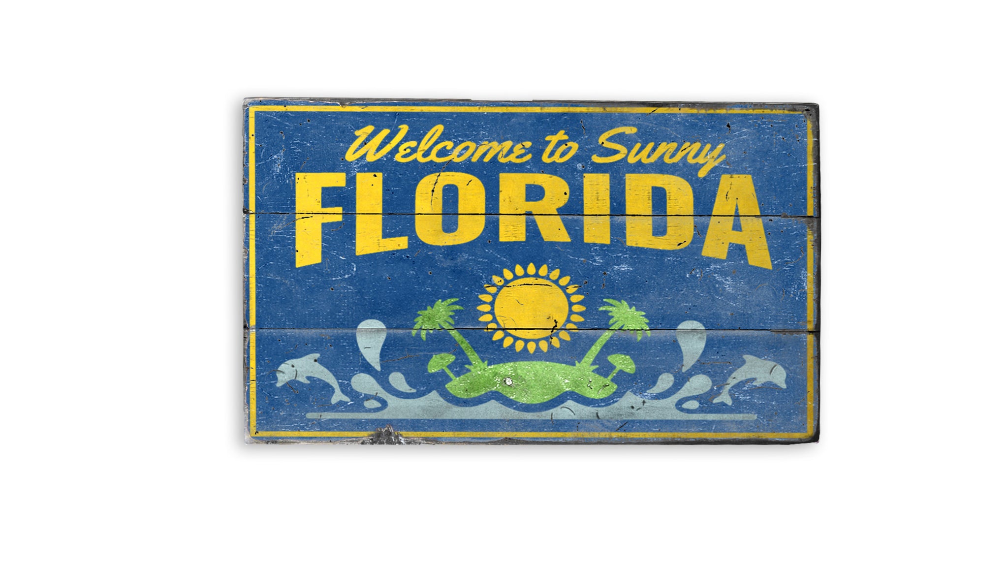 Sunny Florida Rustic Wood Sign