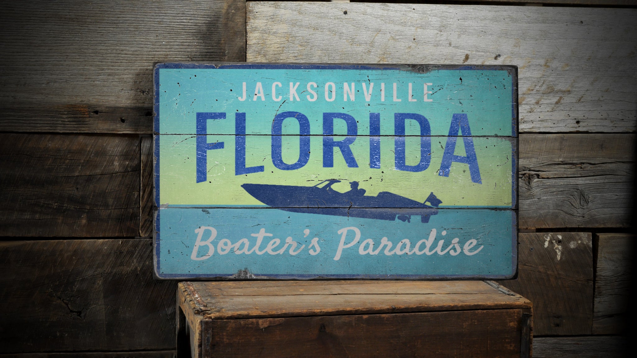 Jacksonville Florida Rustic Wood Sign