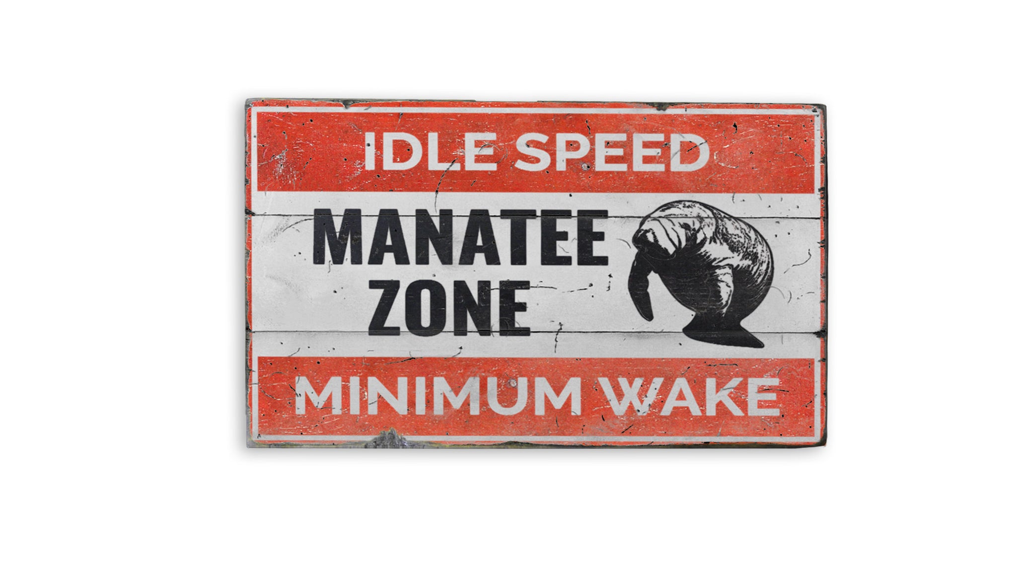 Manatee Zone Rustic Wood Sign