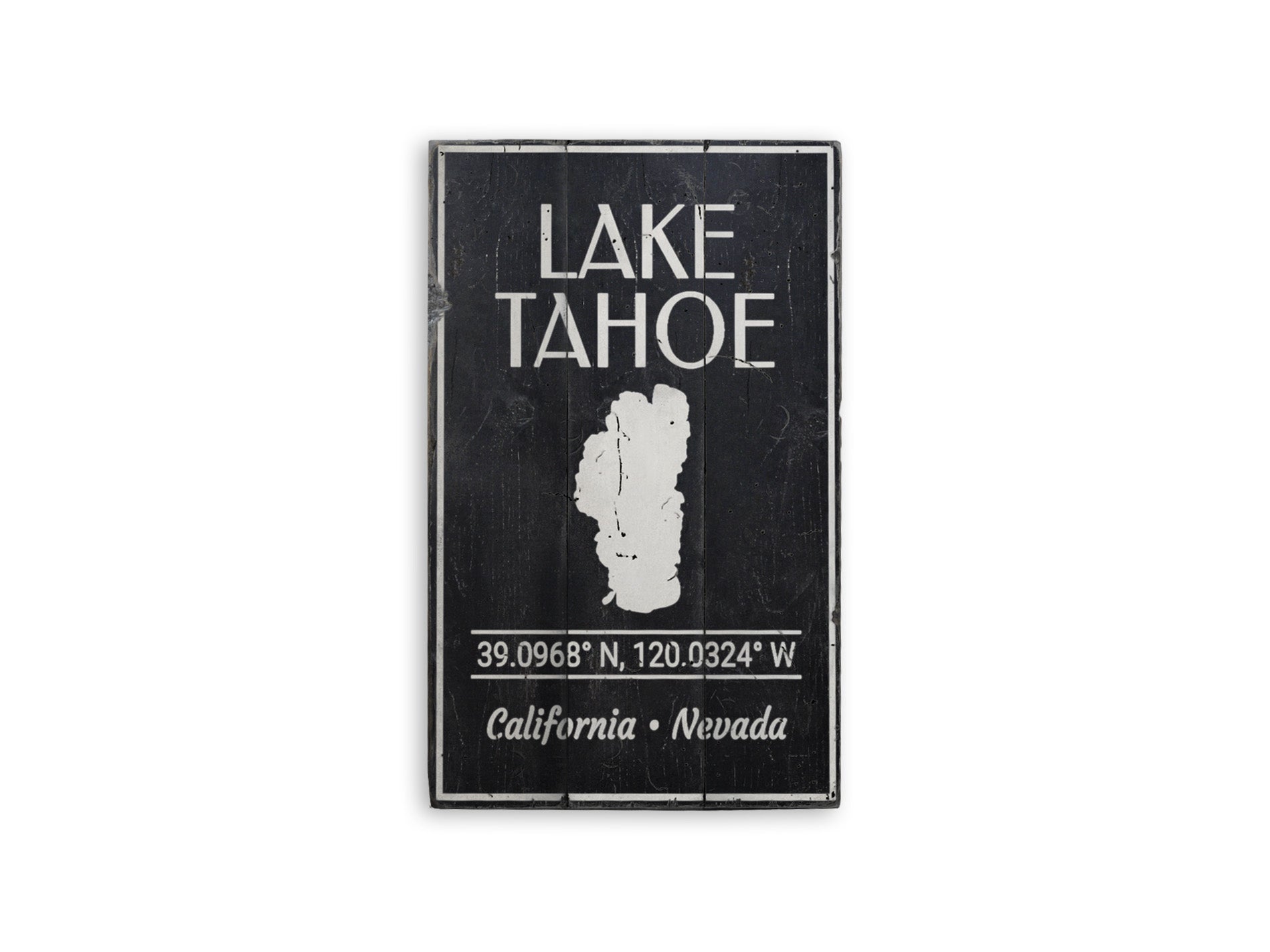 Lake Tahoe Location Rustic Wood Sign