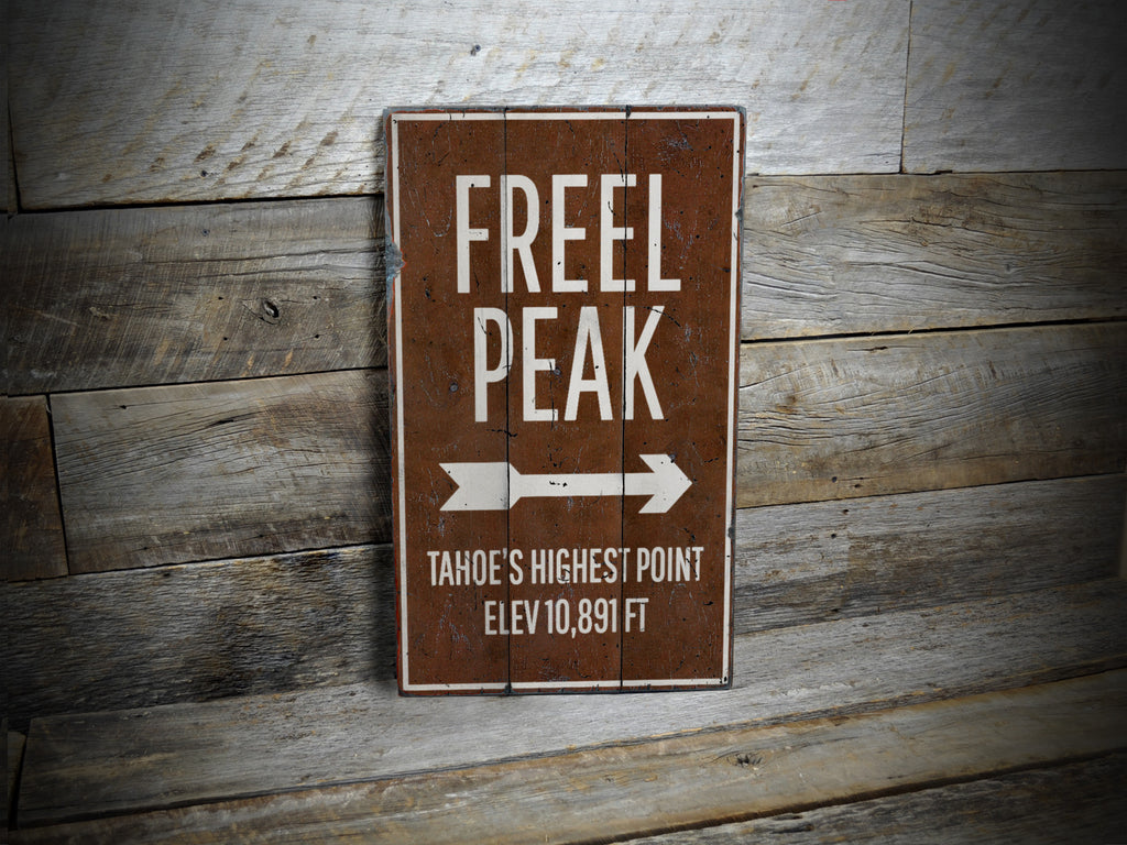 Freel Peak Rustic Wood Sign